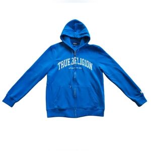 True Religion Bright Blue Zip Up Hoodie Medium